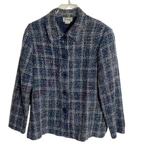 Women’s Joanna Vintage 90’s Blue Lightweight Wool Blazer Size Large!